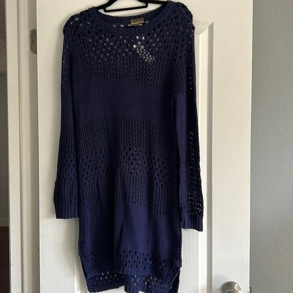 Navy Blue Tommy Bahama Sweater Dress XL soft stretchy comfortable - Picture 3 of 15